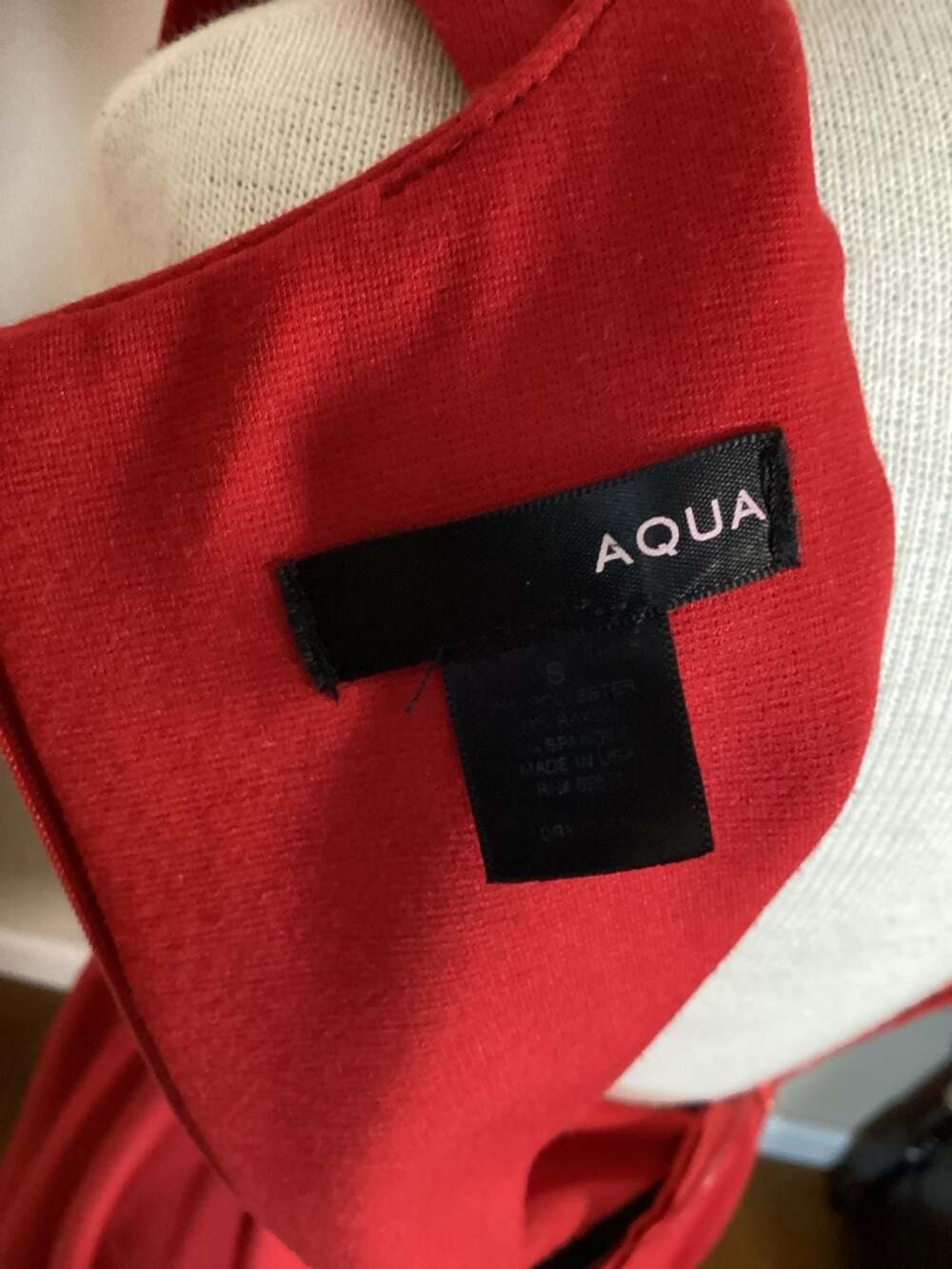 AQUA Women's Red Sleeveless Fit and Flare Mini Dress Size S - Picture 2 of 3
